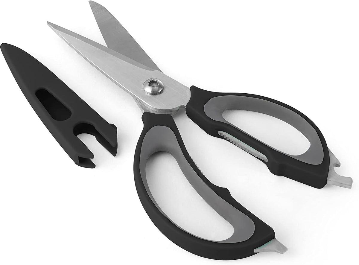Farberware 4-in-1 Kitchen Scissors, High Carbon Stainless Steel, Black