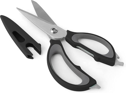 Farberware 4-in-1 Kitchen Scissors, High Carbon Stainless Steel, Black