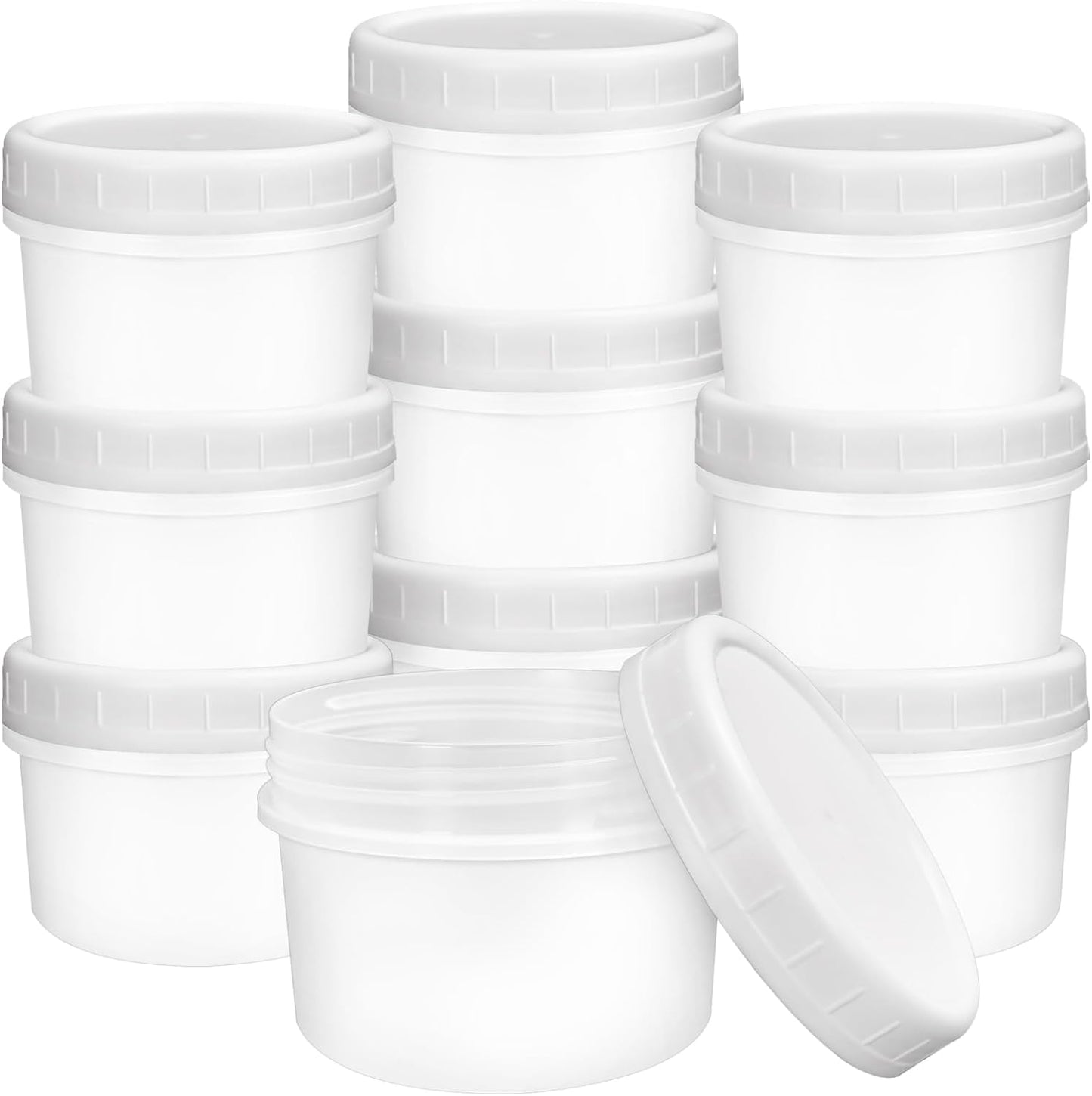 10 Pack 4oz Reusable Small Plastic Containers with Screw Lids, Small Food Storage Freezer Containers, Stackable Food Storage Jars, Sauce Condiment Jars Lunch Box Accessories
