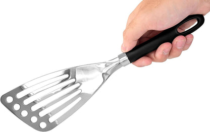 Left Handed Fish Spatula Stainless Steel Egg Flipper 12” | Fish Turner Spatula Slotted Turner Utensils Seki Japan
