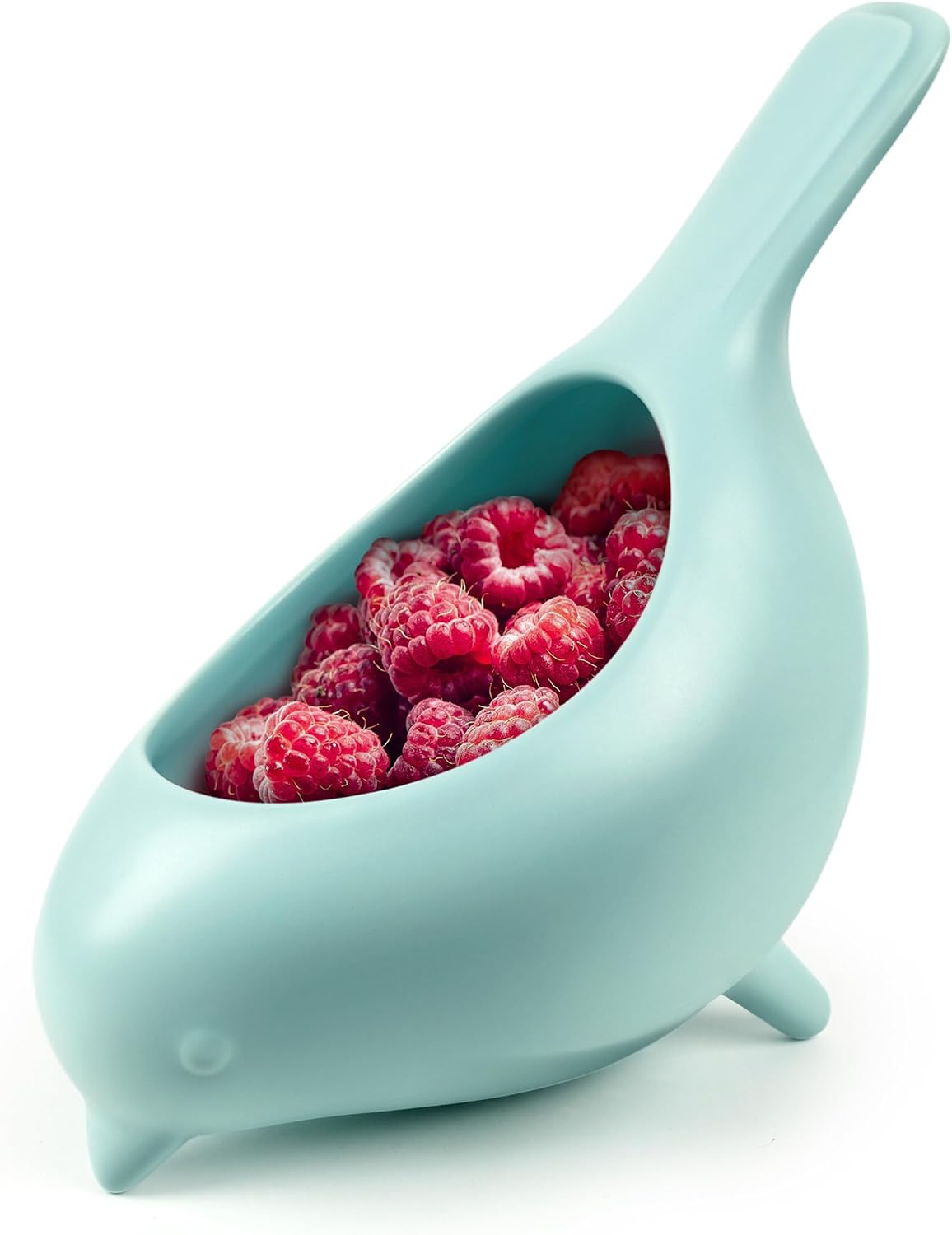 Genuine Fred BLUE BIRD Ceramic Soak-And-Serve Berry Colander