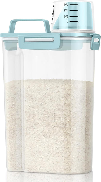 TBMax Rice Container 10 Lbs, Cereal Container Oatmeal Storage, Airtight Food Dispenser with Easy-pouring Spout & Handy Cup for Flour Grain Beans, Pet Dog Cat Bird Food Storage Container
