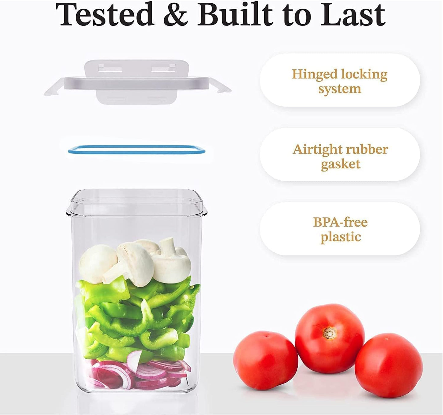 Chef's Path Airtight Food Storage Containers with Lids, 24 pcs (Teal Color) Plastic Kitchen and Pantry Organization for Dry Food, Flour and Sugar, BPA Free
