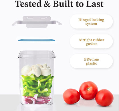Chef's Path Airtight Food Storage Containers with Lids, 24 pcs (Teal Color) Plastic Kitchen and Pantry Organization for Dry Food, Flour and Sugar, BPA Free