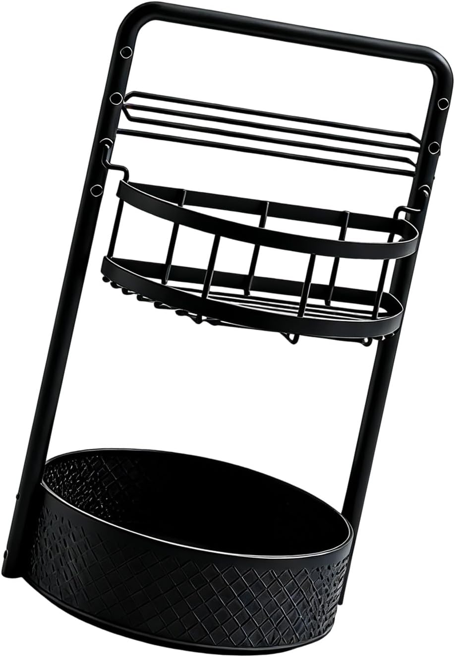 Rotating Condiment Rack with Detachable Holder Easy Assembly Seasoning Bottle Stand for Kitchen or Outdoor BBQ Use Easy Assembly Condiment with Nonslip Base Two Storage Layers for Cabinet or Outdoor
