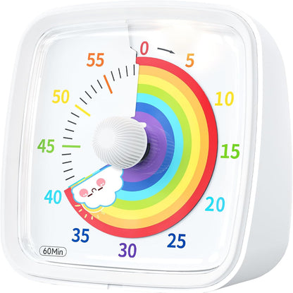Yunbaoit Visual Timer with Night Light, 60 Minute Countdown, Light Blue