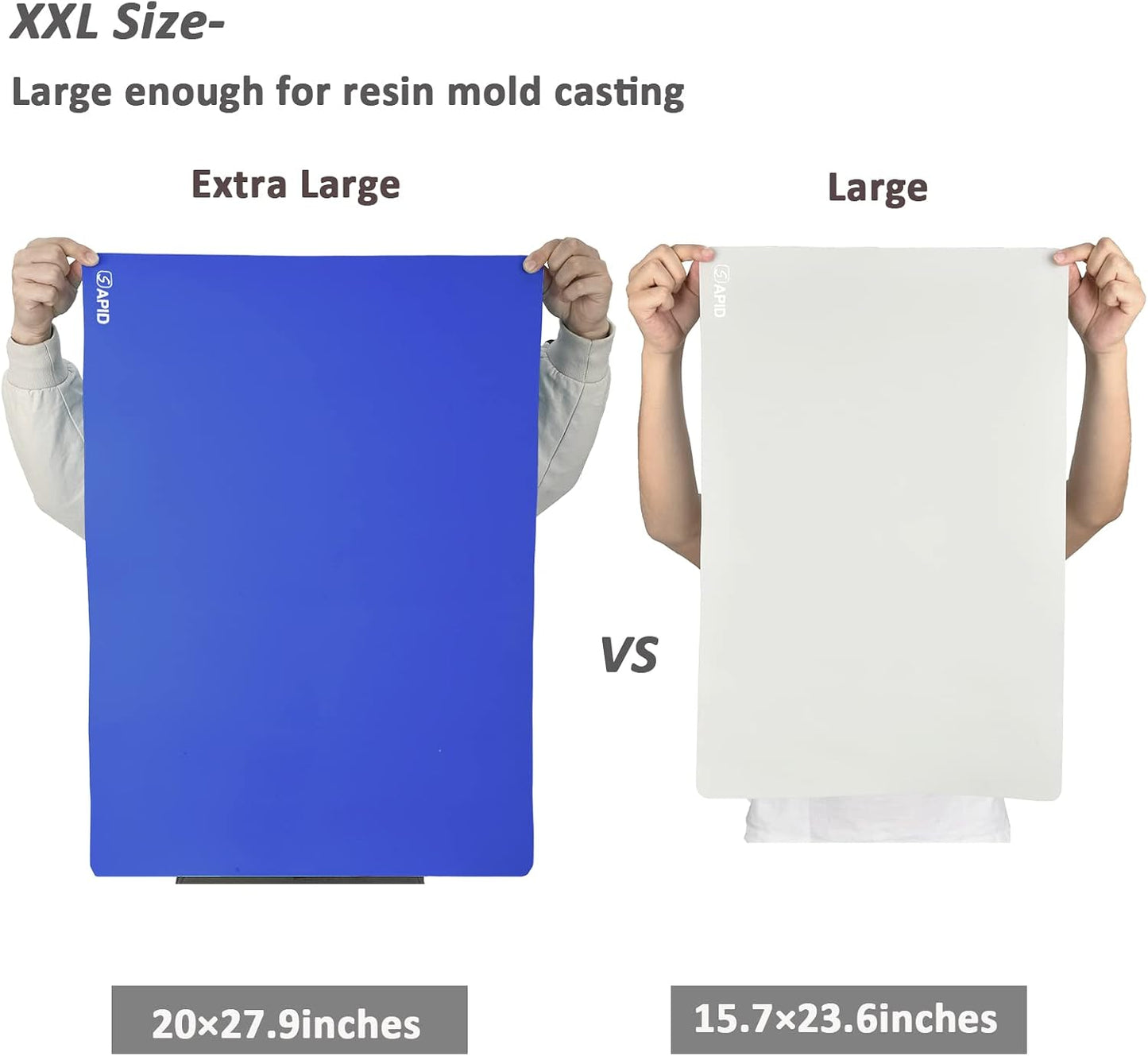 Sapid Extra Large Silicone Sheet for Crafts, Thick Silicone Jewelry Casting Mats, Nonstick Nonslip Silicon Mat for Epoxy Resin, Art Painting, Heat- Resistance Counter Mat (20"×27.9", Dark Gray)