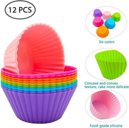 SourceTon 52-Piece Bento Box Fun Kit – 12 Reusable Silicone Baking Cups & 40 Cute Animal Picks for Lunch, Snack Sorting, Party Platters & Meal Prep