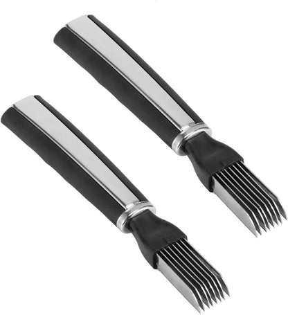 Shred Silk the Knife, 2PCS Upgrade Scallion Shredder, Green Onion Shredder Stainless Steel, Green Onion Slicer Vegetable Cutter for Kitchen Cutting Garlic Salad