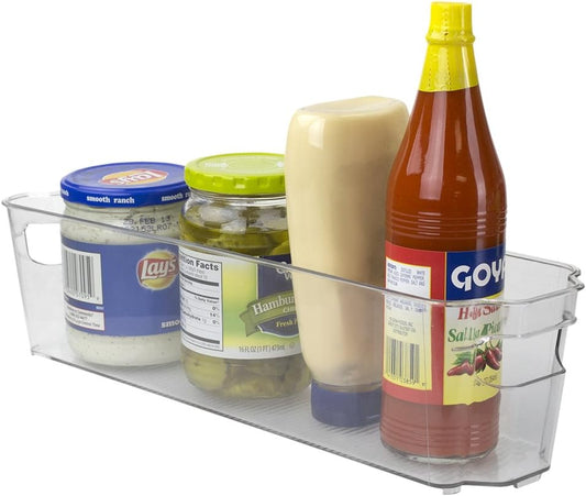 Home Basics Clear Plastic Storage Fridge Bin with Handles (Small)