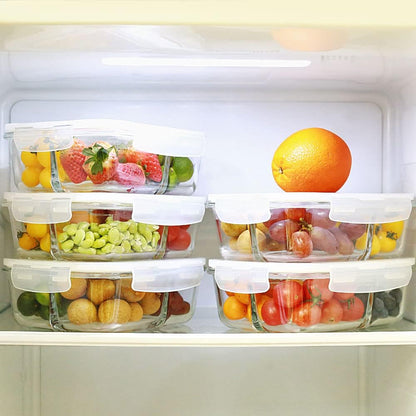 DAS TRUST 5 Pack 36oz Bento Box Glass Meal Prep Containers 3 Compartments Glass Food Storage Containers with Lids Meal Prep Bowls Lunch Box Glass Food Prep Containers Lunch Container for Oven