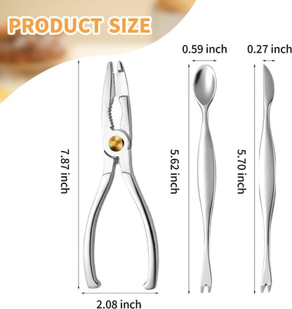 Exquisite 3-Piece Set Seafood Tools, Lobster Crackers and Crab Crackers, Apply to Lobster, Crab, Crab Legs, King Crab Legs and Nut