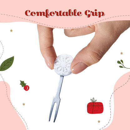 Cocktail Forks, 6-Piece Appetizer Forks, Cat Shapes, Stainless Steel and Silicone Small Forks for Fruits, Cheese, Appetizers