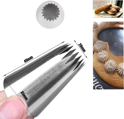 4B Piping Tip Set, Open Star Frosting Tips for Cake Decorating, 3 Pcs