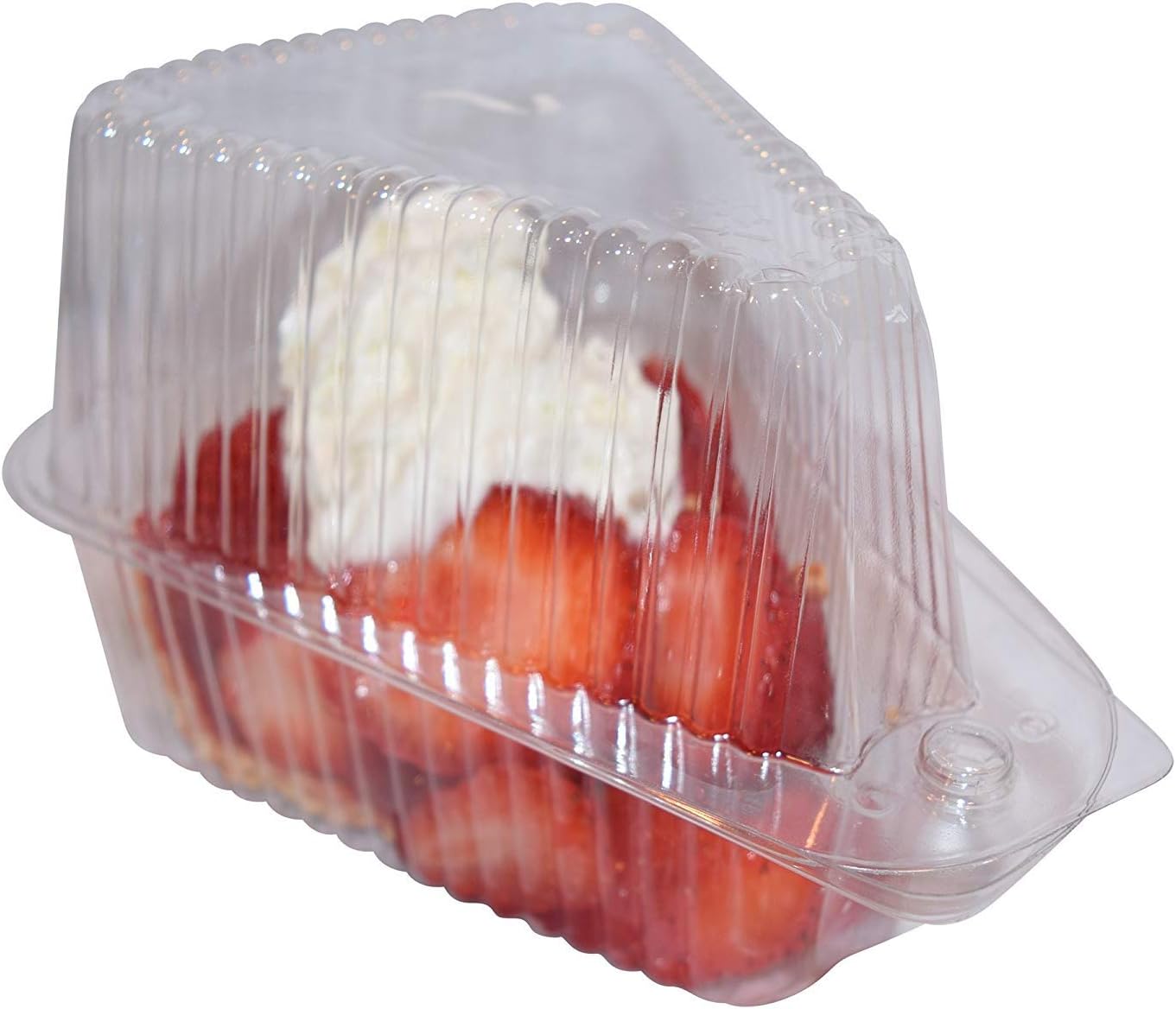 Hinged, Clear Single-Slice Pie/Cake/Cheesecake Container (High Dome Lid) - 20 Pieces