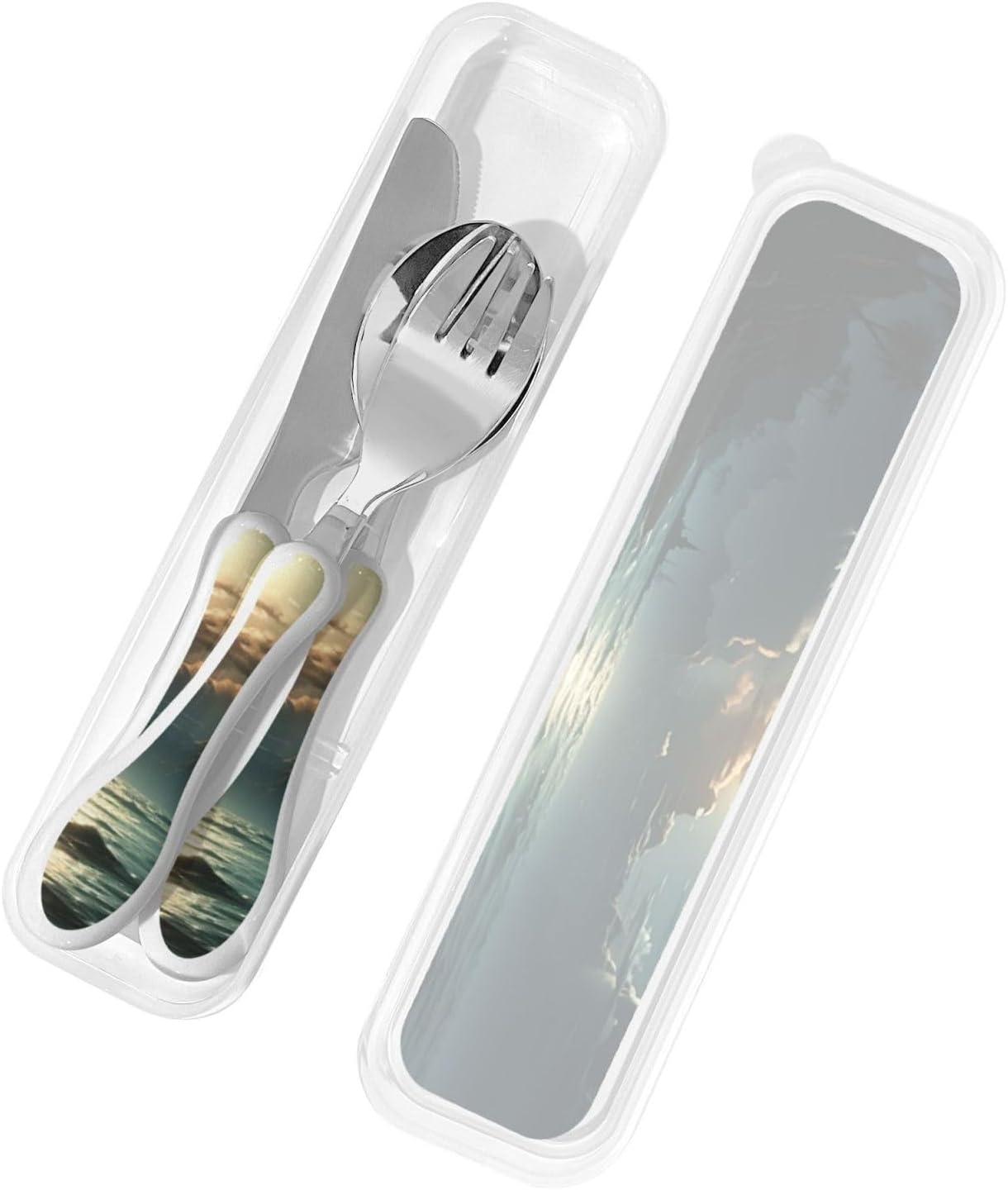 3-Piece Kids Silverware Set With Storage Case, Stainless Steel Reusable Children Safe Knife Spoon Fork Set Samurai Children Flatware Set For Kids Lunch Box