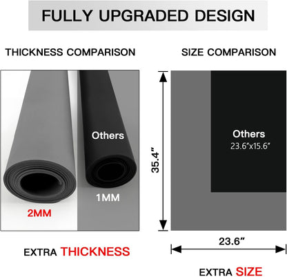 Silicone Mats for Kitchen Counter, 47.3"x23.6"x0.08" Largest Heat Resistant Mat Kitchen Island Waterproof 2MM Thick Countertop Protector Mat Nons-slip Extra Large Counter Mat (Black)