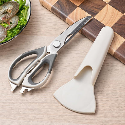 4-Pack Heavy Duty Kitchen Shears, Stainless Steel, Come-Apart Design for Easy Cleaning, Multi-Purpose Cooking Scissors with Magnetic Holder for Fridge Organization Kitchen Tools Set