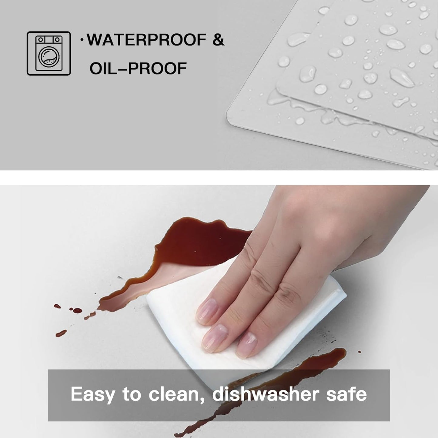 Silicone Mats for Kitchen Counter, 47.3"x23.6"x0.08" Largest Heat Resistant Mat Kitchen Island Waterproof 2MM Thick Countertop Protector Mat Nons-slip Extra Large Counter Mat (Black)