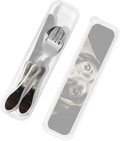 3-Piece Kids Silverware Set With Storage Case, Stainless Steel Reusable Children Safe Knife Spoon Fork Set Animal Cartoon Owls Cute Children Flatware Set For Kids Lunch Box