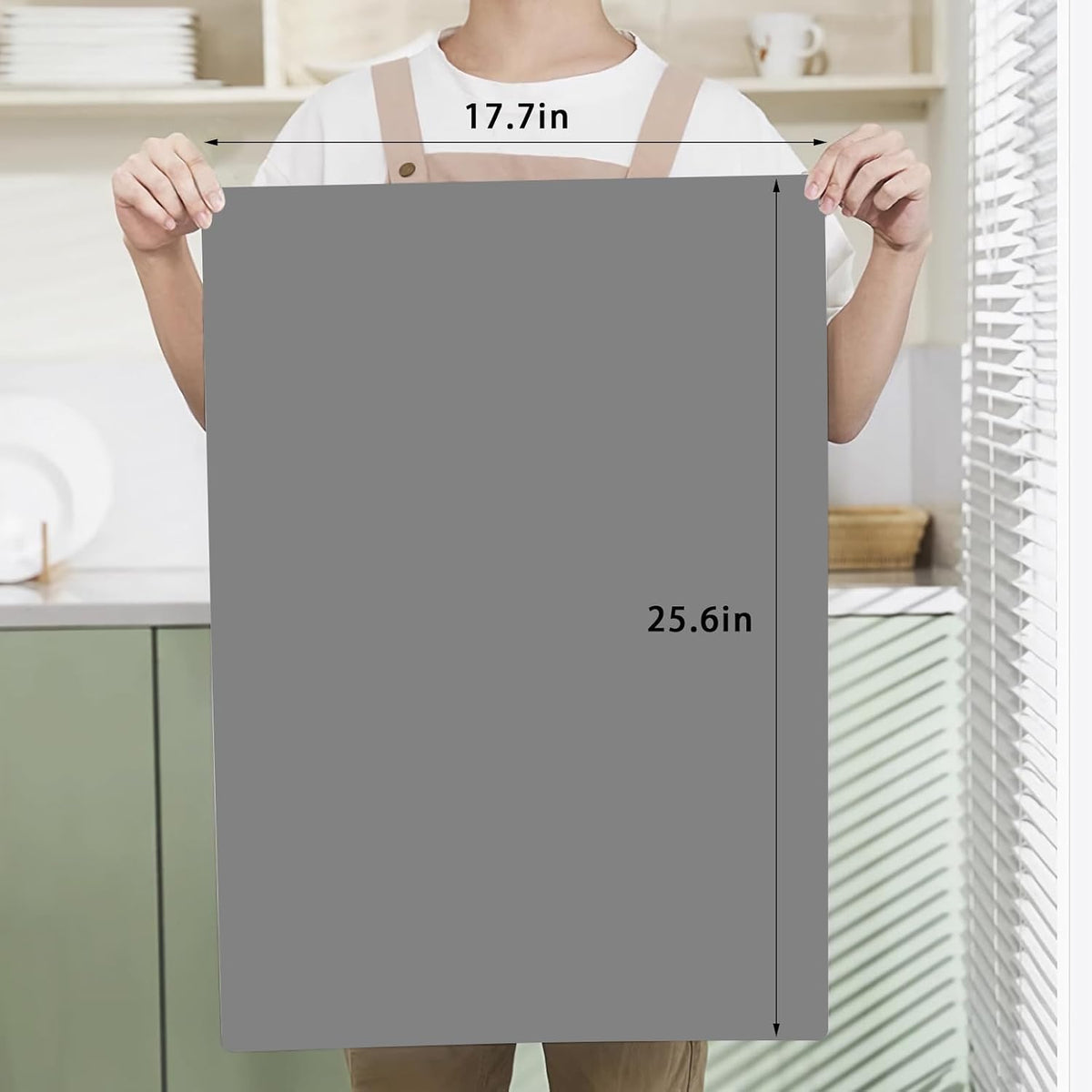 Silicone Placemats, Food-Grade Non-Slip Waterproof, Dining, Stain Resistant, Countertop Protector, Kitchen Counter Mat, Heat Resistant, Baking mat Dishwasher Safe (23.6"×15.7"-1pack, Black)