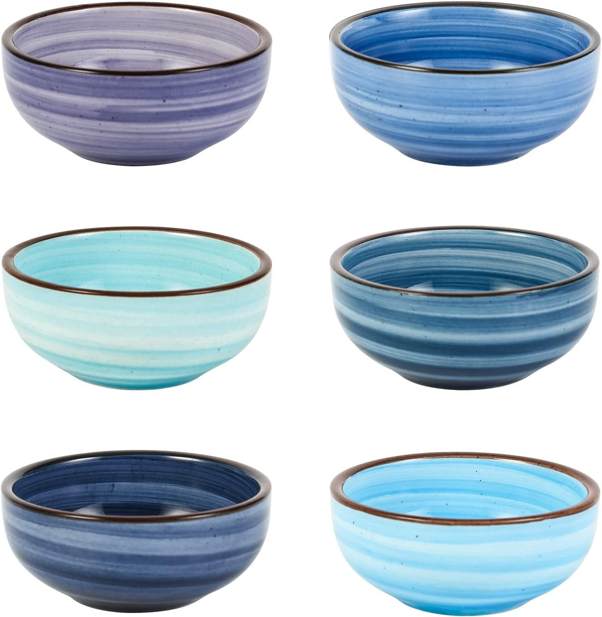 Selamica Ceramic 2.6 OZ Soy Sauce Dish, Set of 6, Matte Black