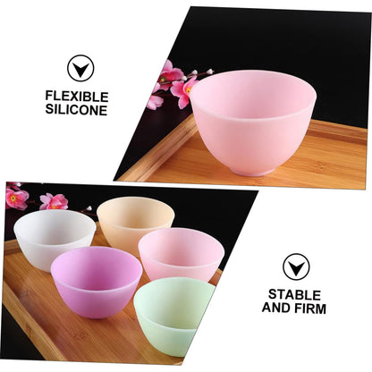 5 Pcs Odorless Anti-Drop Silicone Mixing Bowl Set 10.5x7cm Home Use Prep Measuring Bowls for DIY Facial Masks and Cooking