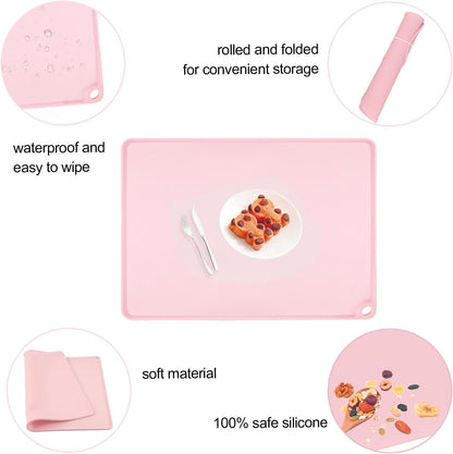 Extra Large Silicone Mats for Kitchen Counter, 27.6'' x 19.7'' Nonskid Silicone Placemats for Kids, Nonstick Purple Silicone Mat for Baking Crafts, Silicone Dab Mat Heat Resistant, 1Pack - Colors A