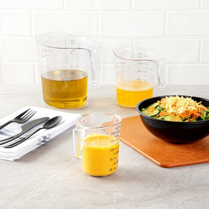 Restaurantware Plastic Measuring Cup - Chef 101 Measuring Jug with Dual Unit Markings, Dishwasher Safe - Clear Measuring Cup for Kitchen, Restaurants