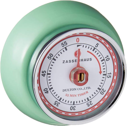 Zassenhaus Magnetic Retro Kitchen Timer, Classic Mechanical Cooking Timer (Yellow)
