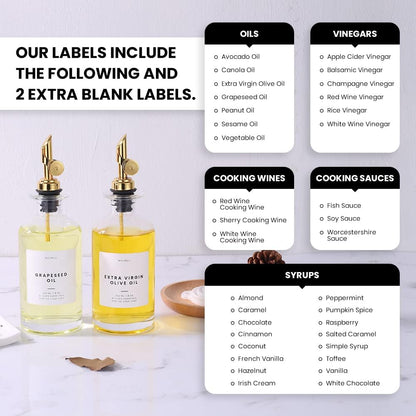 Molimoli - Premium Olive Oil Dispenser Bottles for Kitchen with Pourer - Oil and Vinegar Dispenser Set, Glass Dispenser for Kitchen, Dispenser Bottle of 350ml