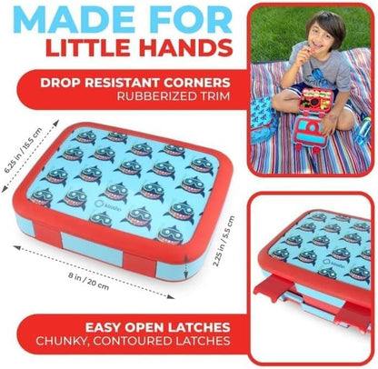 Bento Box with Stainless Steel Thermo, Insulated Lunch Bag, Ice Pack Set for Kids - 5 Compartments, Lunches or Snack Container for Girls, Toddlers Daycare Pre-School, Kindergarten Purple Unicorn