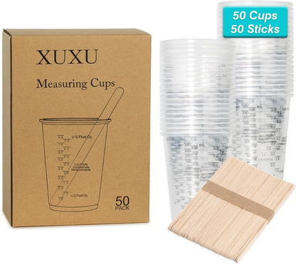 8oz Graduated Clear Plastic Measuring Cups