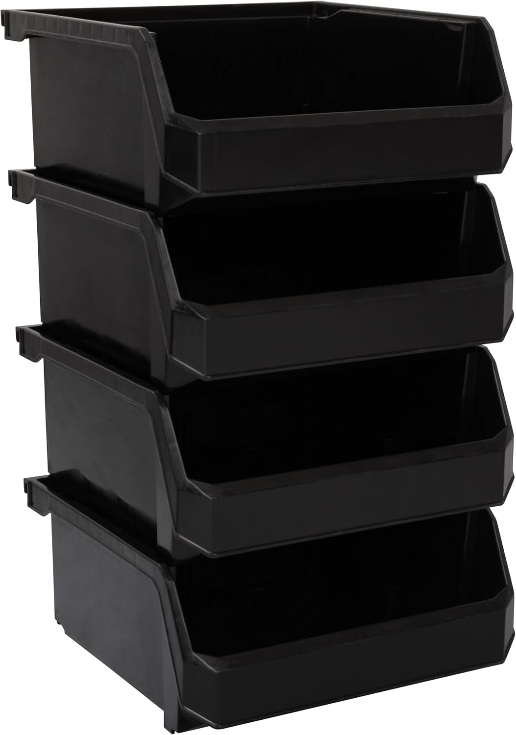 ReadySpace Medium Plastic Storage Bins, Stackable Organizer Containers for Closet Pantry Shelf Garage and Office Organization, Clear, 8 Pack