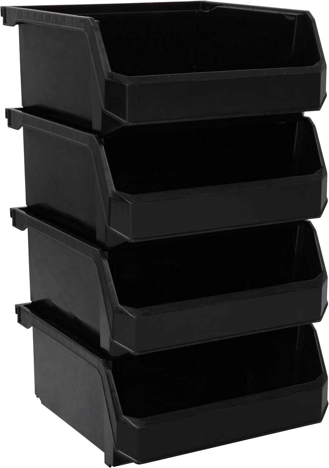 ReadySpace Medium Plastic Storage Bins, Stackable Organizer Containers for Closet Pantry Shelf Garage and Office Organization, Clear, 8 Pack