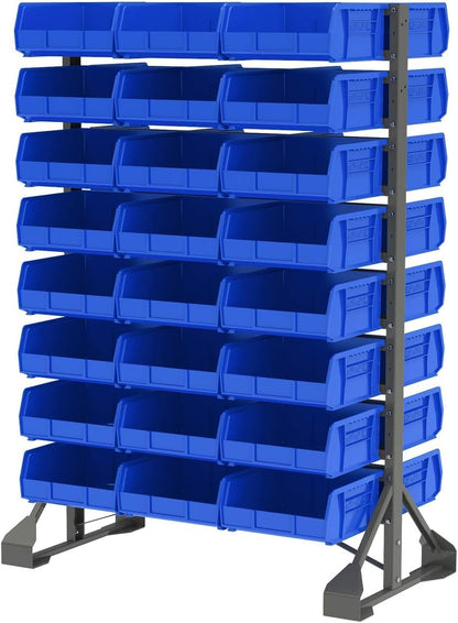 Akro-Mils 30235 AkroBins Plastic Storage Bins, Space-Saving Stackable Bins for Garage, Pantry, Craft Organization, 11" x 11" x 5", Clear, 6-Pack