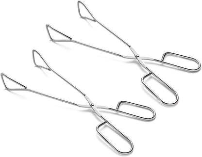 Hiash 9-Inch Heavy Duty Stainless Steel Kitchen Tongs - Comfortable Ergonomic Grip, Scissor Design, Heat Resistant for BBQ and Cooking
