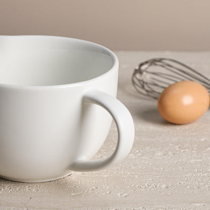Gaolinci Simple Solid Color Kitchen Ceramic Mixing Bowl, 1 Quart Large Bowl, with Pouring Spout and Handle