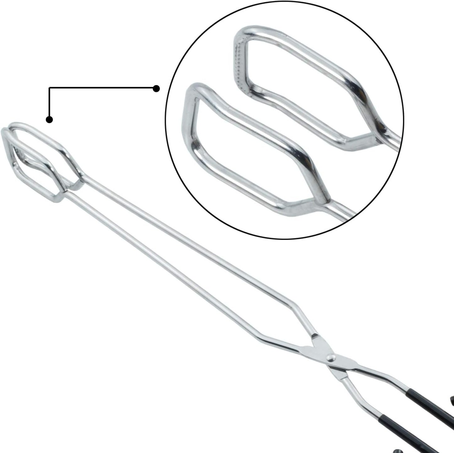 HINMAY Scissor Cooking Tongs 11-Inch Stainless Steel Wire Tongs Kitchen Scissor Tongs, Set of 2