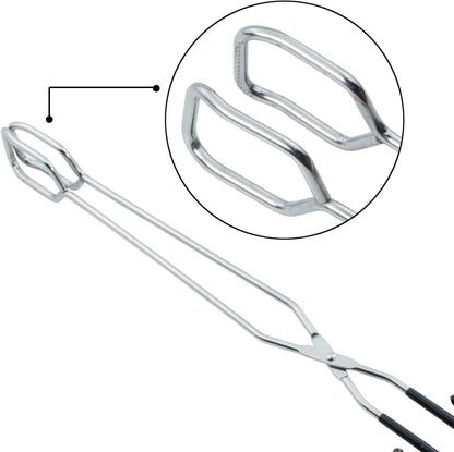 HINMAY Scissor Cooking Tongs 11-Inch Stainless Steel Wire Tongs Kitchen Scissor Tongs, Set of 2