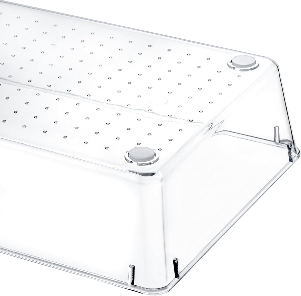 Kingrol 6 Pack 12 x 6 x 2 Inch Clear Drawer Organizer Trays, Desk Drawer Divider Storage Bins, Storage Box Set for Utensils Junks Vanities Makeups Jewelry Office Craft Supplies