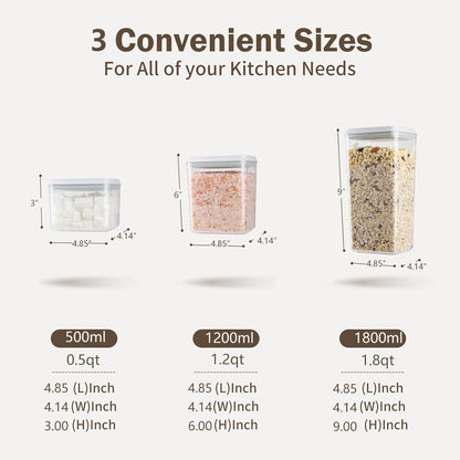 Melovom Pop Airtight Food Storage Container with Lid, 4L/4.2qt Large Cereal Flour Sugar Storage Container with Scoop, One Button Opening, BPA-Free, Kitchen Pantry Organization and Storage