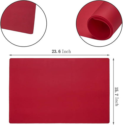 27.5 ''by 19.6 ''Oversize Silicone Placemat for Craft Flexible Multipurpose Huge Extra Large Size Non Slip Waterproof Baking Mat Sheet Black 1 PCS