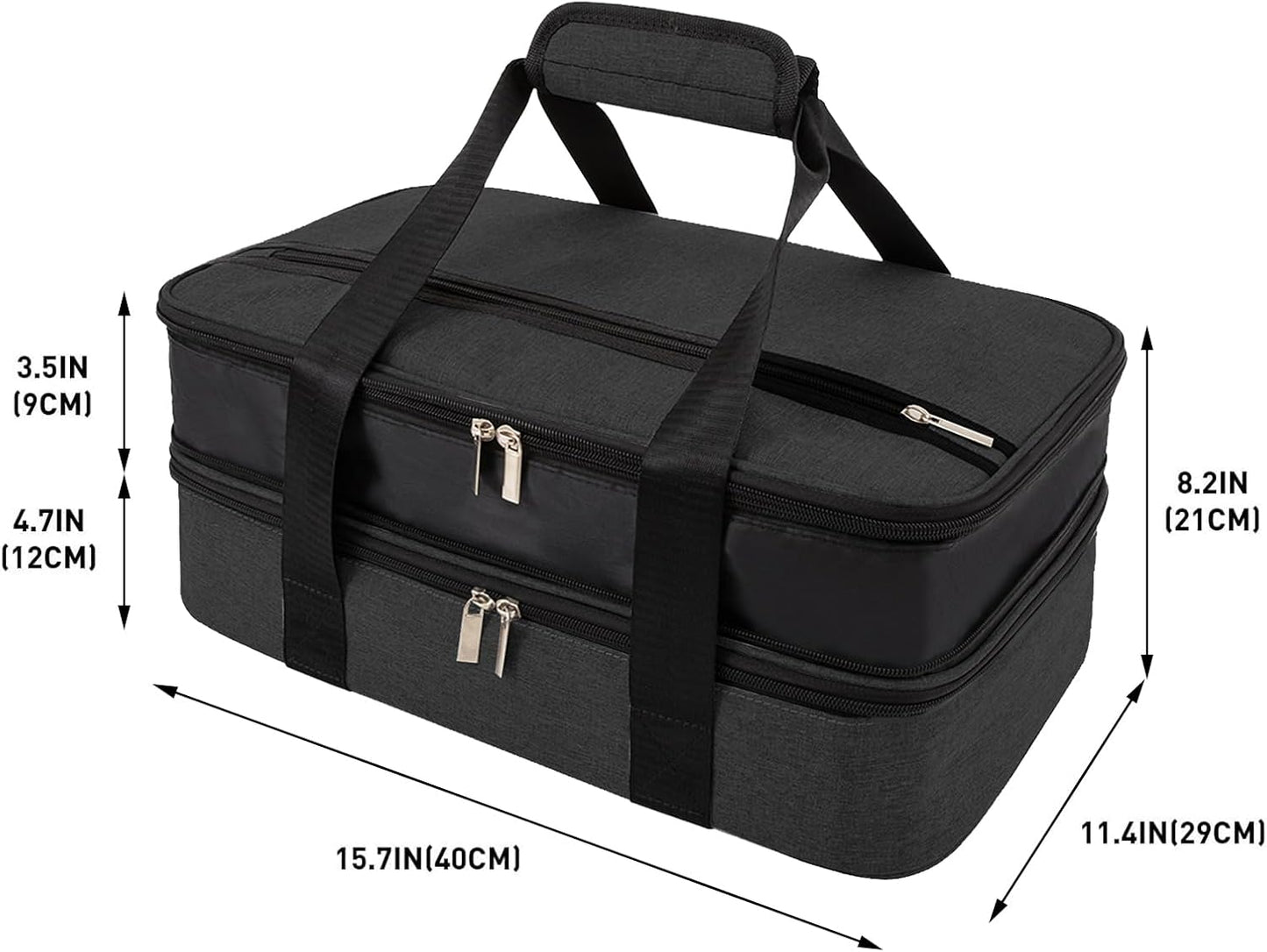 Insulated Casserole Carrier Fits Pioneer Woman Kitchen Stuff & 9x13 Baking Dish, Large Lasagna Lugger Tote, Leakproof Thermal Food Warmer Bag for Potluck, Picnic, Travel, Hot/Cold Food & Mom Gifts