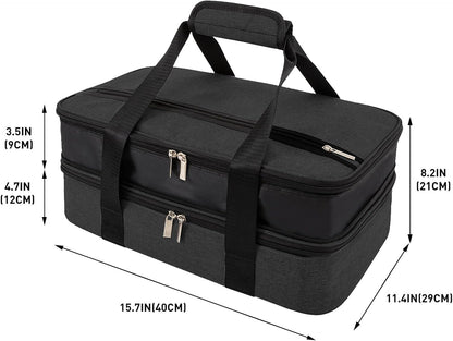 Insulated Casserole Carrier Fits Pioneer Woman Kitchen Stuff & 9x13 Baking Dish, Large Lasagna Lugger Tote, Leakproof Thermal Food Warmer Bag for Potluck, Picnic, Travel, Hot/Cold Food & Mom Gifts