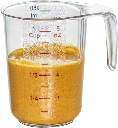 Restaurantware Plastic Measuring Cup - Chef 101 Measuring Jug with Dual Unit Markings, Dishwasher Safe - Clear Measuring Cup for Kitchen, Restaurants