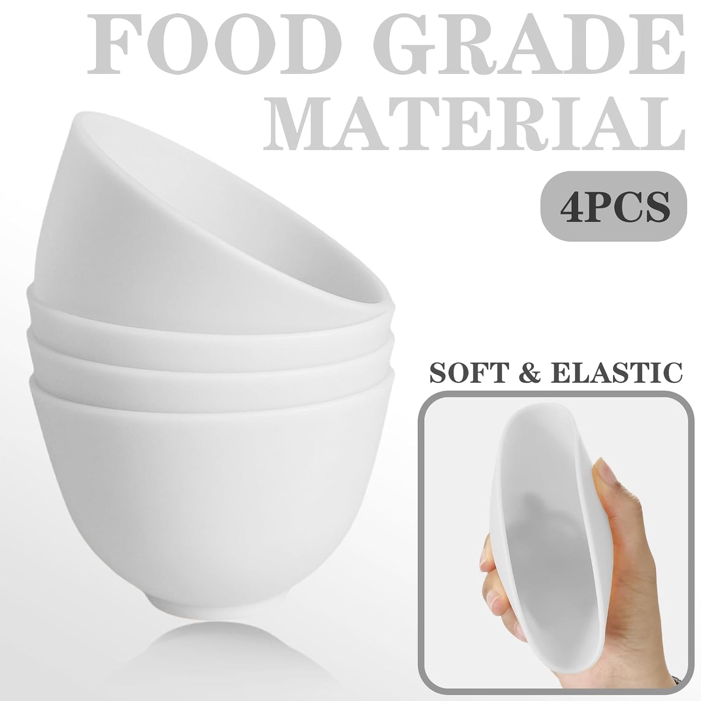 6Pcs Silicone Mixing Bowls, Silicone Bowls for Facials, DIY Face Mask Mixing Bowl for Home Salon Spa Face Skin Applicator Bowl, Black
