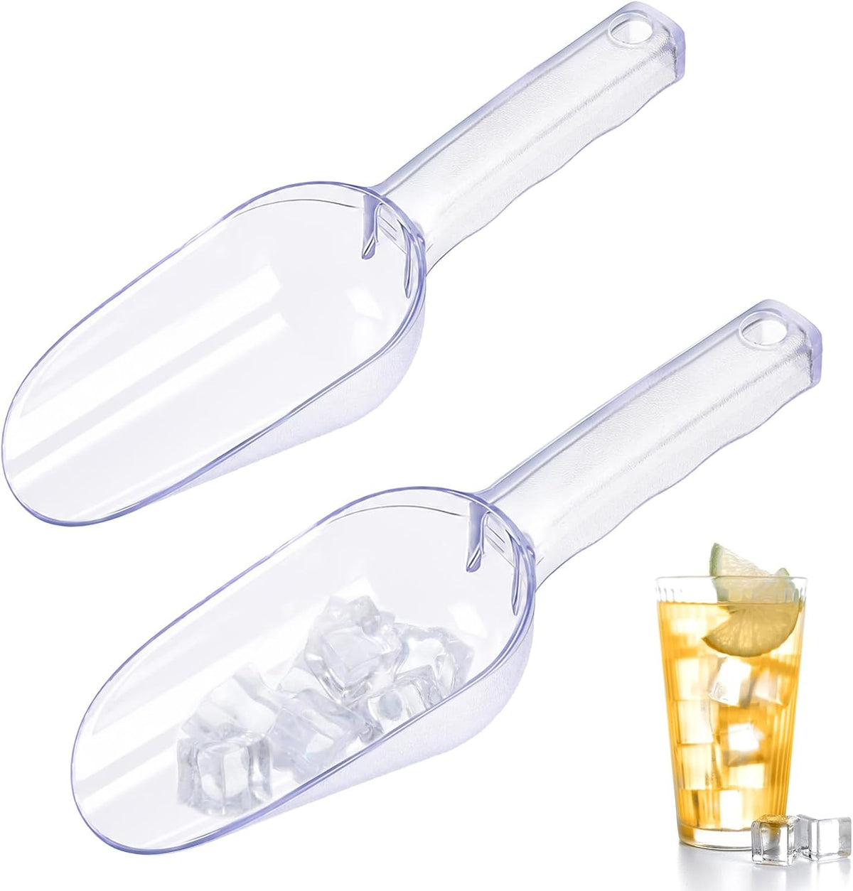 12 oz Plastic Ice Scoop for Freezer, Ice Scoop with Ergonomic Handle