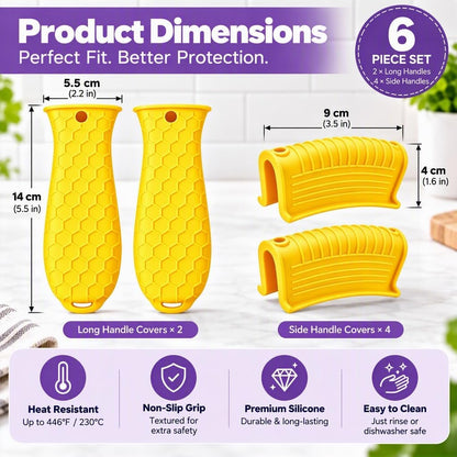 10Pcs Cast Iron Handle Cover, Silicone Pot Holders