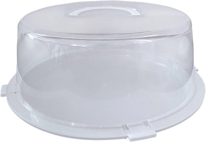 2 Reusable Cake Carriers with Lids 12x12x4.75 Inch BPA Free Lightweight Plastic Containers Fits 10-Inch Cakes – Freezer Safe Stackable Storage with Handles for Transport